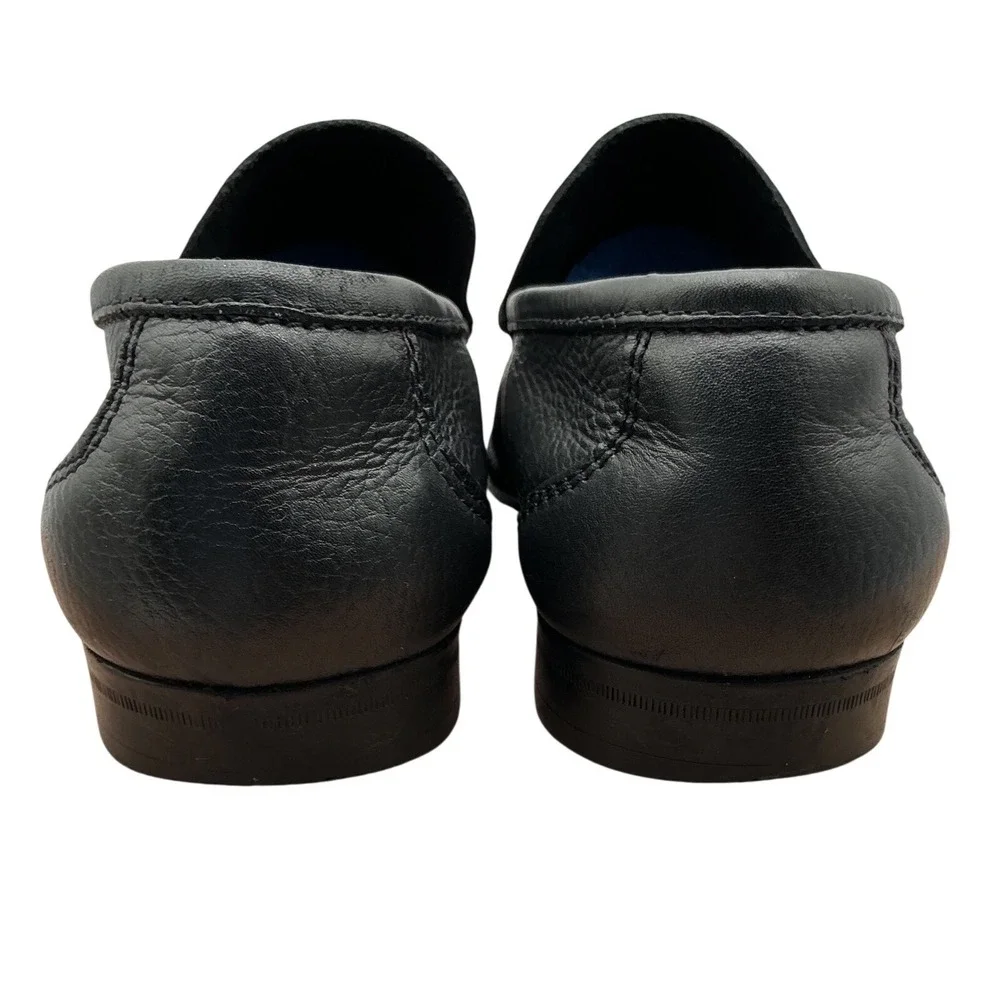Sandro Moscoloni Malibu Black Pebbled Leather Bit Loafers Mens 10D Made in Spain